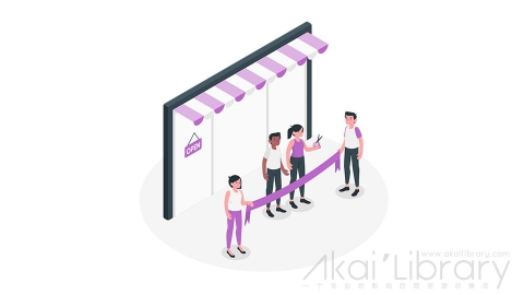 图片素材 开业剪彩开门营业等距立体场景