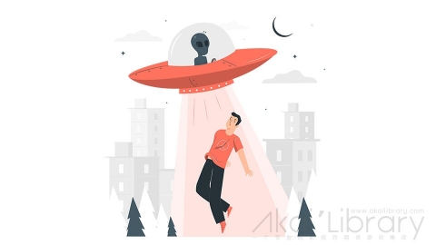 图片素材 外星人捕获捕捉插画扁平场景