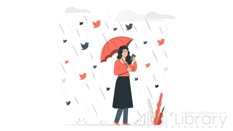 图片素材 信息爆炸信息雨插画扁平场景