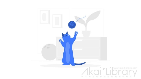 图片素材 猫玩毛线球插画扁平场景