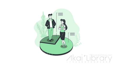 图片素材 饼状图表比例数据插画扁平场景