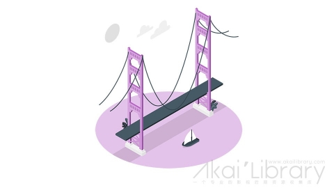 图片素材 桥梁金门大桥插画等距立体场景