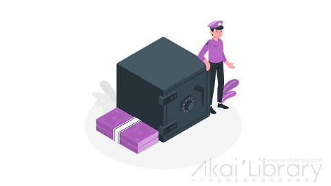 图片素材 保险箱金库银行插画等距立体场景
