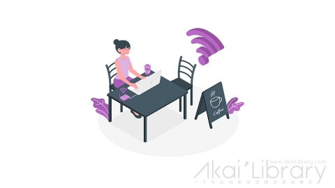 图片素材 网络wifi在线流量插画等距立体场景