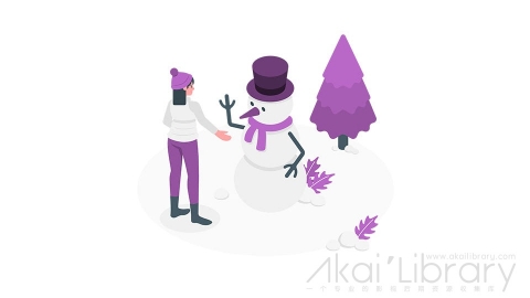 图片素材 雪人冬天插画等距立体场景