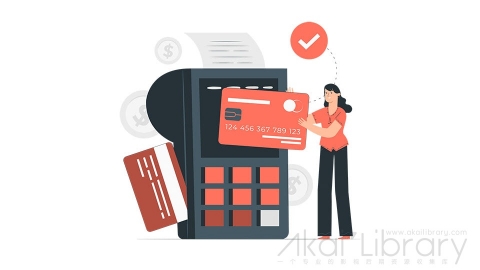 图片素材 信用卡消费刷卡插画扁平场景