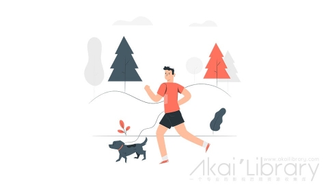 图片素材 跑步锻炼晨跑插画扁平场景