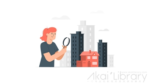 图片素材 找房看房买房租房插画扁平场景