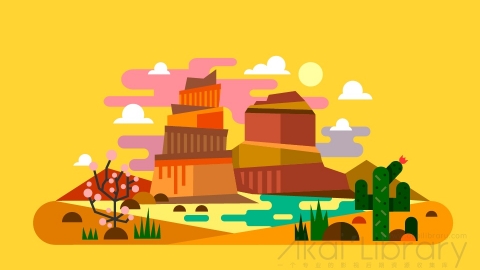 图片素材 扁平风景风光自然场景-3