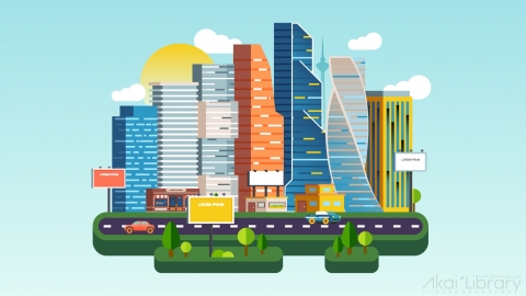 图片素材 扁平超市都市建筑城市场景-15