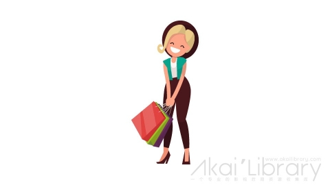 图片素材 扁平购物女人日常人物角色-2