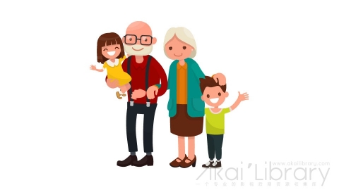 图片素材 扁平老人儿童日常人物角色-41