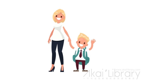 图片素材 扁平妈妈儿子母子日常人物角色-19