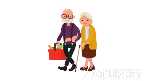 图片素材 扁平买菜老人夫妻日常人物角色-3
