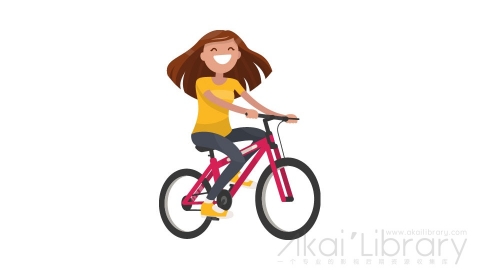 图片素材 扁平骑自行车女人日常人物角色-39