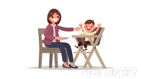 图片素材 扁平喂孩子妈妈日常人物角色-11