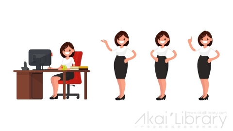 图片素材 扁平职场女性商务人士人物角色-18