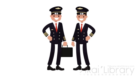 图片素材 扁平机长空乘空少职业人物角色-3