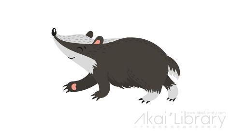 图片素材 扁平獾子臭鼬插画动物角色-7