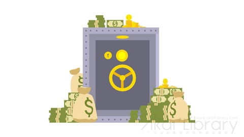 图片素材 扁平保险柜金库金融财经场景-1