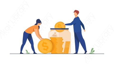图片素材 扁平储蓄插画金融场景-8