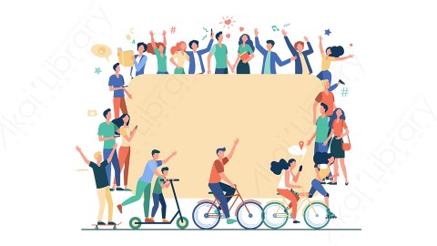 图片素材 扁平团队人群插画办公场景-7