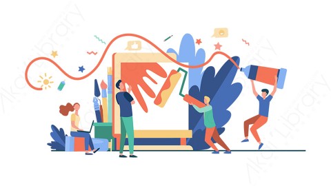 图片素材 扁平创意设计插画办公场景-18