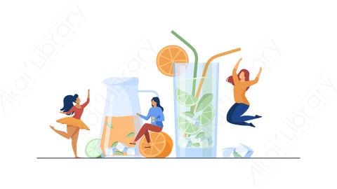图片素材 扁平饮料插画生活场景-15