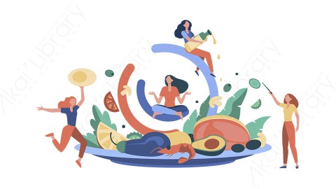图片素材 扁平美食插画生活场景-1