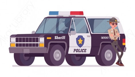 图片素材 扁平警车辆交通工具-17