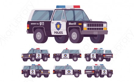 图片素材 扁平警车辆交通工具-18