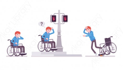 图片素材 扁平残疾人日常人物角色-63
