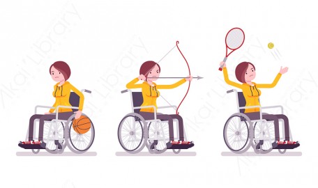 图片素材 扁平残疾人运动日常人物角色-57