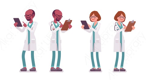 图片素材 扁平医生人物职业角色-11