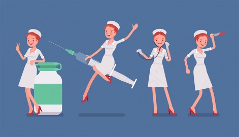 图片素材 扁平医生人物职业角色-28
