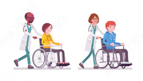 图片素材 扁平医生患者人物职业角色-8