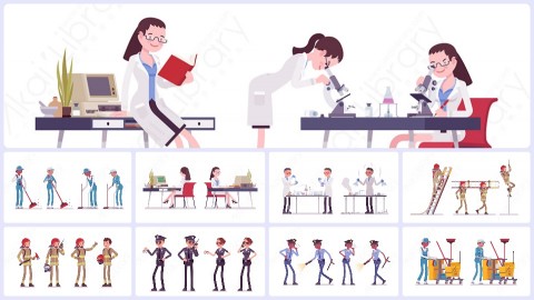 图片素材 扁平人物职业角色包