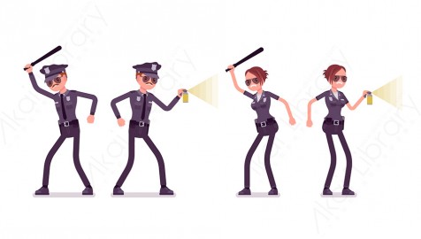 图片素材 扁平警察人物职业角色-18