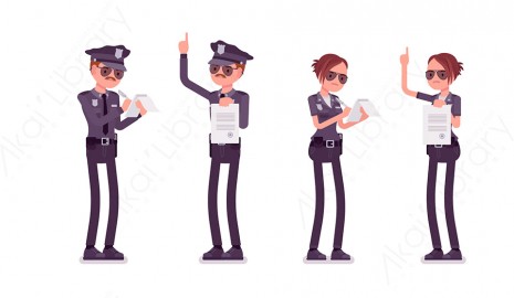 图片素材 扁平警察人物职业角色-23