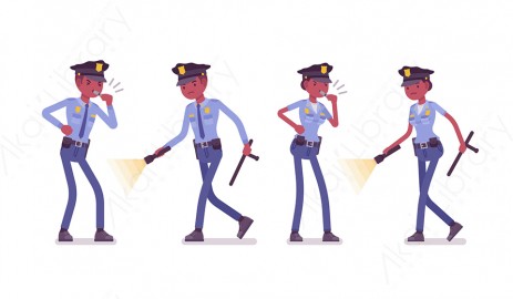 图片素材 扁平警察人物职业角色-24