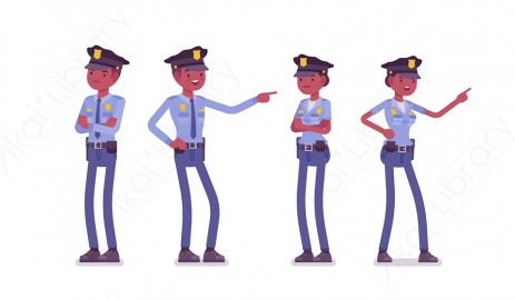 图片素材 扁平警察人物职业角色-25