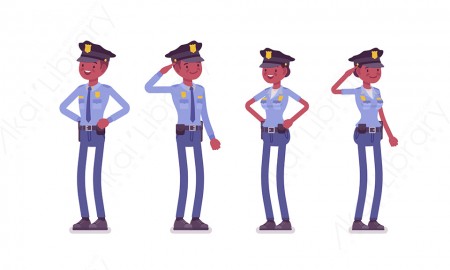 图片素材 扁平警察人物职业角色-26