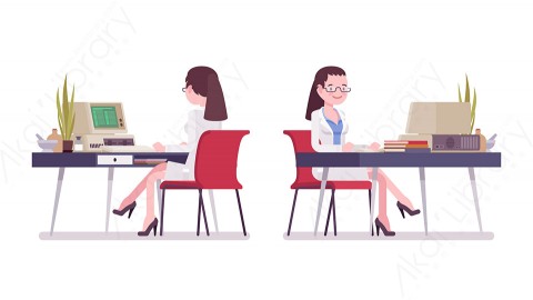 图片素材 扁平科学家人物职业角色-3