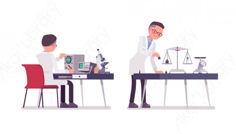 图片素材 扁平科学家人物职业角色-6