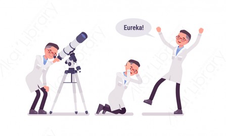 图片素材 扁平天文学家人物职业角色-7
