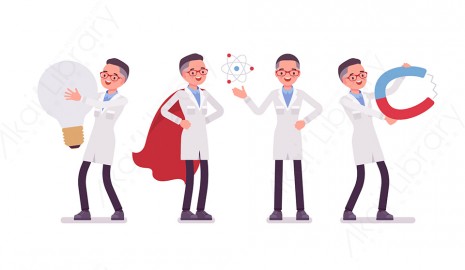 图片素材 扁平科学家人物职业角色-8