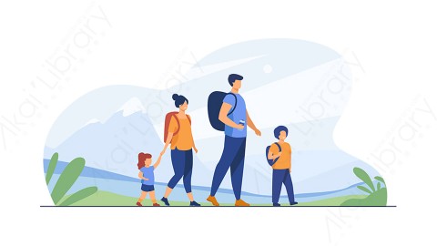 图片素材 扁平郊游春游插画户外生活场景-15