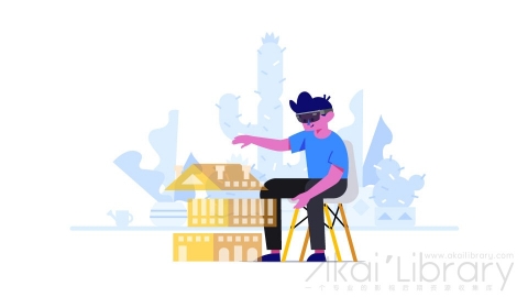 图片素材 扁平VR虚拟现实科技智能插画生活场景-16