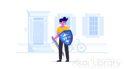 图片素材 扁平剑盾网络安全VPN科技智能插画生活场景-17