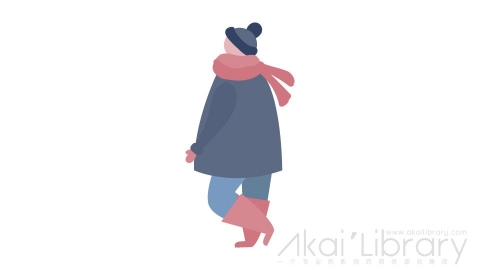 图片素材 扁平冬装女生插画卡通日常角色人物-21